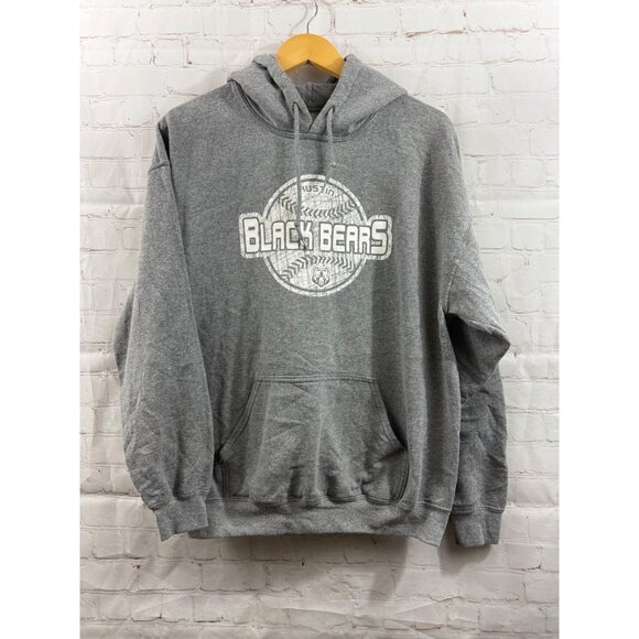 Austin Black Bears Baseball Gray Unisex Size Large Hooded Sweatshirt  (READ) - Picture 1 of 5
